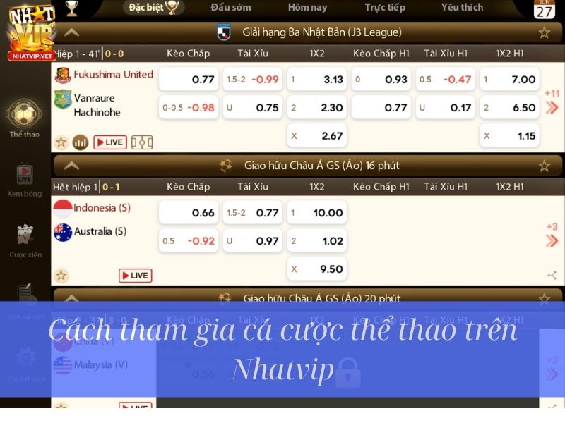 Cách tham gia cá cược thể thao trên Nhatvip